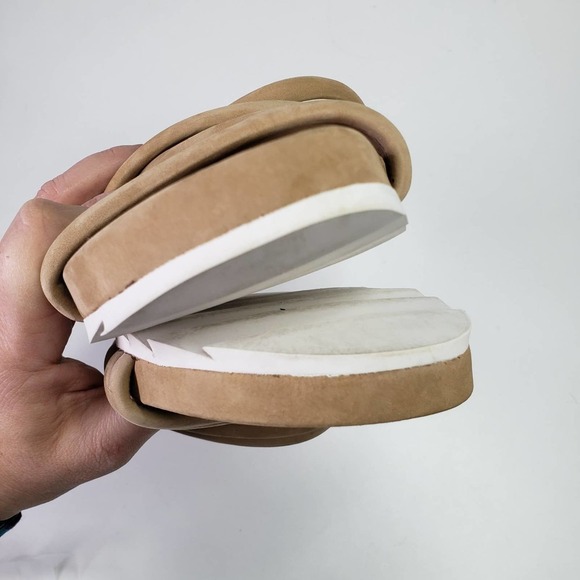 J/Slides Tess Slide Strappy Footbed Sandals Women's 8.5‎ Tan - Picture 5 of 9